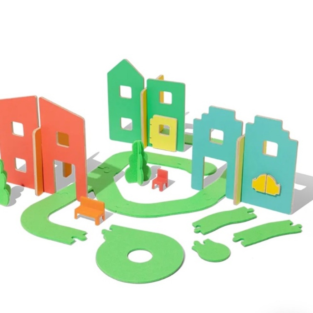 LOVEVERY Wooden Modular Village & Pathways Montessori Inspired Set